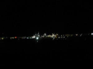 refinery at night